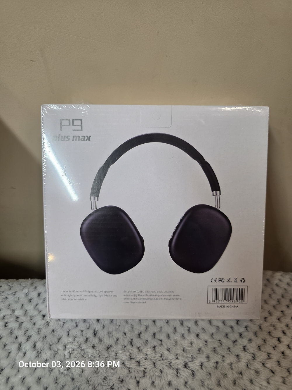PG Plus Max Wireless Over-Ear Headphones — Black